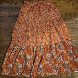 Floral Orange Skirt